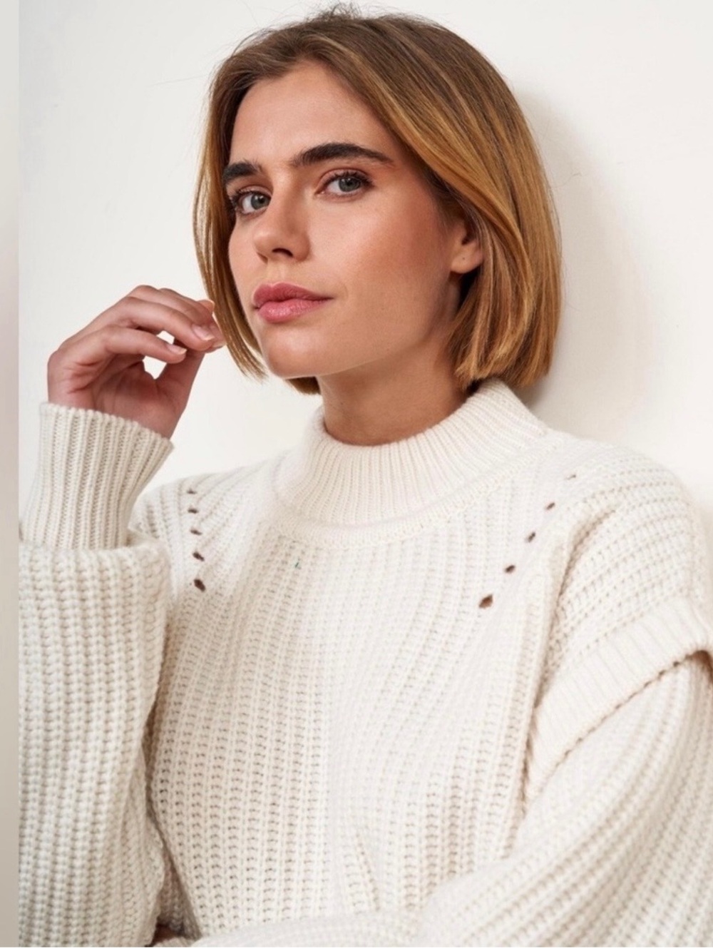LA LIGNE BALTHAZAR CREAM SWEATER SIZE SMALL
